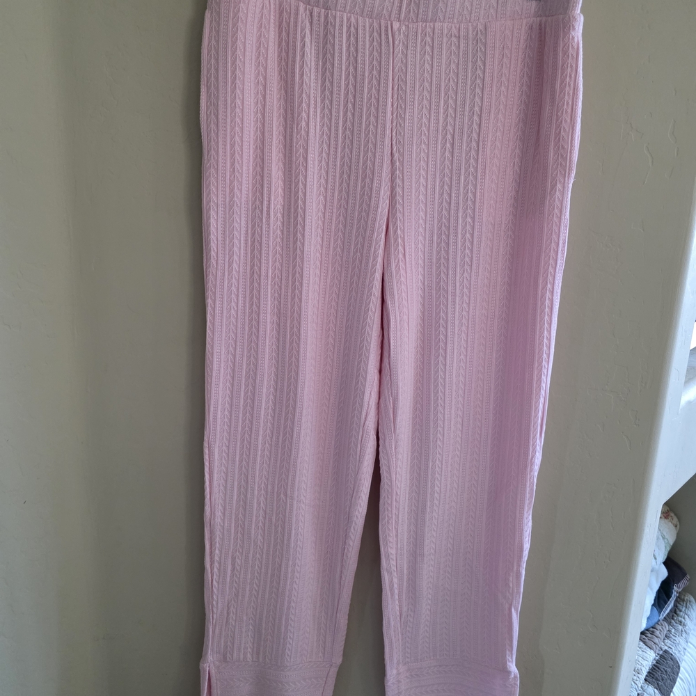 Pink Textured Pants